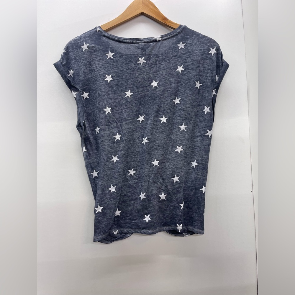 Lucky Brand Navy and White Star‎ Twist-Front Short Sleeve Tee - Picture 2 of 4